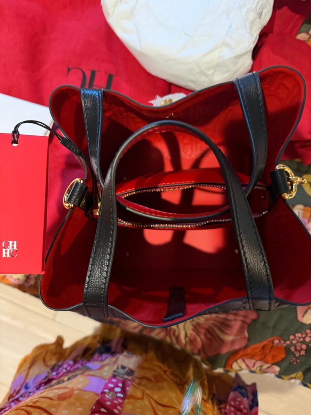 NWT Carolina Herrera MATRYOSHKA LOCKED XS | SMALL HANDBAG Black - Picture 7 of 16